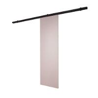 Porta De Correr Branco Prime Com Kit Alumínio Preto - 210x90 - 2