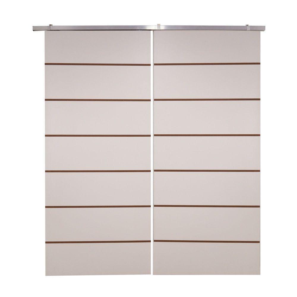 Porta Dupla Branco Prime Frisada Kit Alumínio F10 - 210x140 - 3