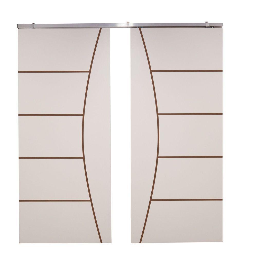 Porta Dupla Branco Prime Frisada Kit Alumínio F09 - 210x140 - 2