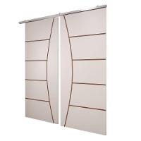 Porta Dupla Branco Prime Frisada Kit Alumínio F09 - 210x140 - 1