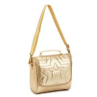 Kit Mochila De Rodinhas + Lancheira + Estojo Box Just Estrelas Denlex Dourado - 3