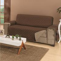 Protetor De Sofá Dupla Face Manu 2 E 3 Lugares King - Cáqui/marrom - 8