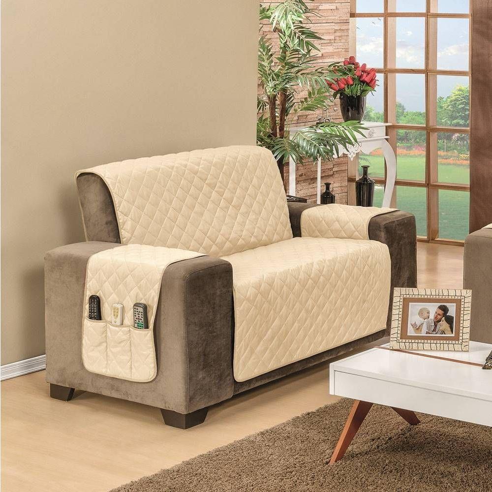 Protetor De Sofá Dupla Face Manu 2 E 3 Lugares King - Cáqui/palha. - 2
