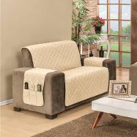 Protetor De Sofá Dupla Face Manu 2 E 3 Lugares King - Cáqui/palha. - 7