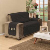 Protetor De Sofá Dupla Face Manu 2 Lugares King - Preto/vermelho. - 2