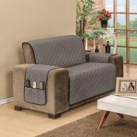 Protetor De Sofá Dupla Face Manu 2 Lugares King - Preto/ Cinza. - 1