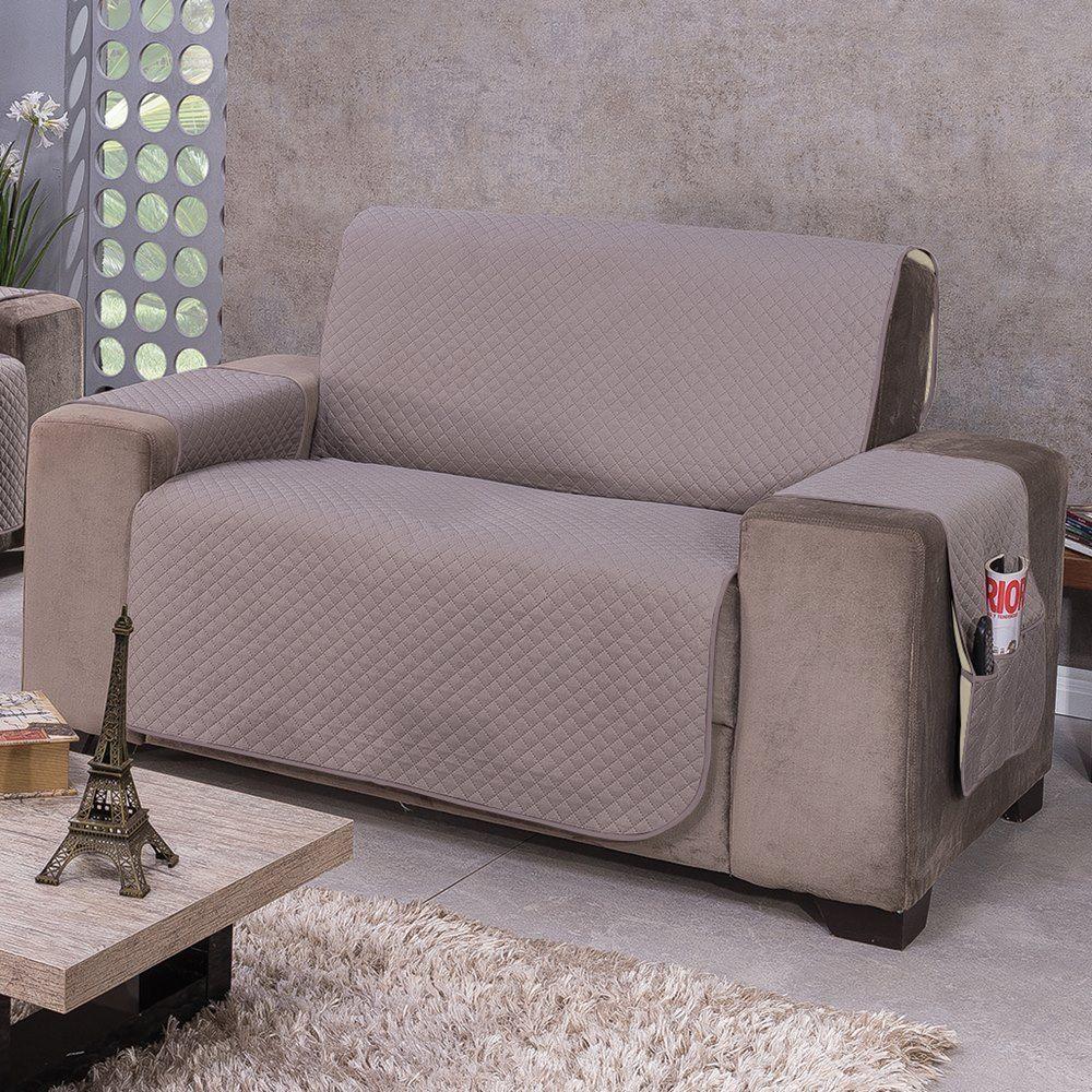 Protetor De Sofá Dupla Face Impermeável Mr 2 Lugares - Cáqui/palha - 2