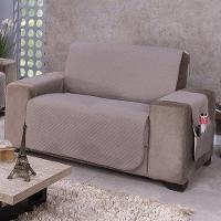 Protetor De Sofá Dupla Face Impermeável Mr 2 Lugares - Cáqui/palha - 2