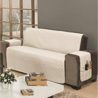 Protetor De Sofá Dupla Face Impermeável Mr 2 E 3 Lugares King - Cáqui/palha - 1