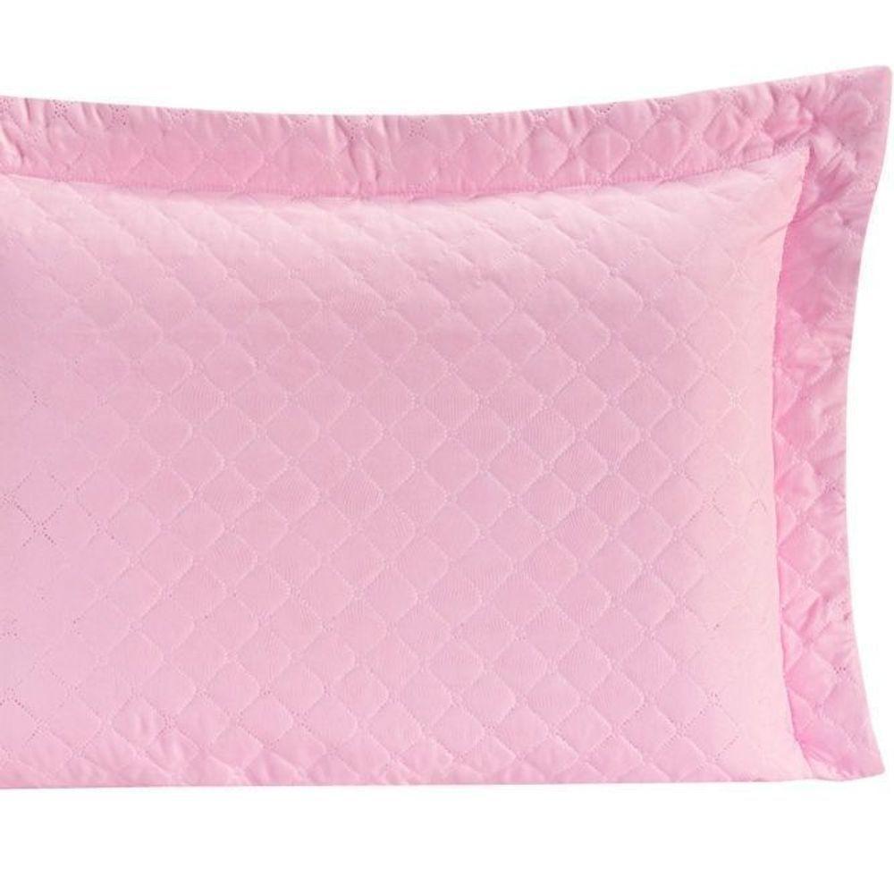 Porta Travesseiro Com Debrum Requinte Liso 01 Peça - Rosa - 2