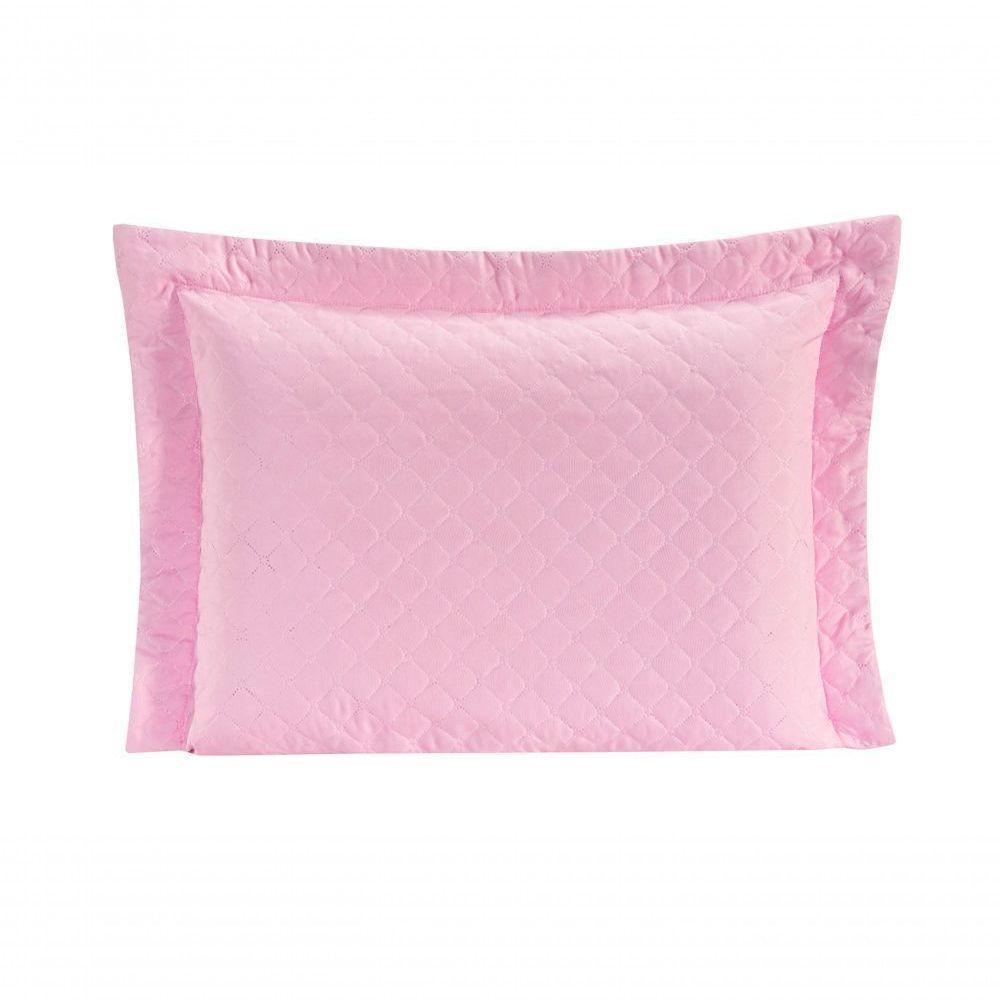 Porta Travesseiro Com Debrum Requinte Liso 01 Peça - Rosa - 3