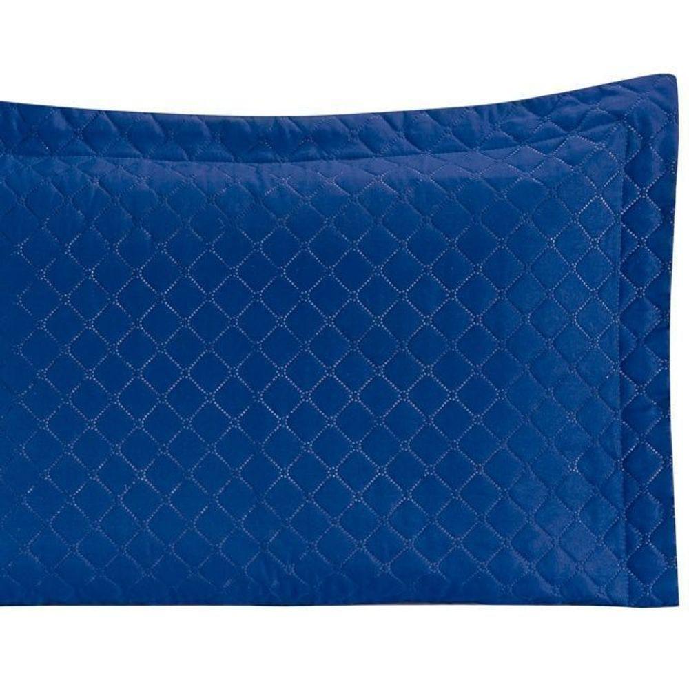 Porta Travesseiro Com Debrum Requinte Liso 01 Peça - Azul Royal - 2