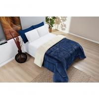 Coberdrom Sherpa E Flannel Everest Queen Manta Alta 150g 01 Peça - Marinho - 3