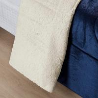 Coberdrom Sherpa E Flannel Everest Queen Manta Alta 150g 01 Peça - Marinho - 4