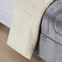 Coberdrom Sherpa E Flannel Everest Solteiro Manta Alta 150g 01 Peça - Cinza - 3