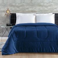 Coberdrom 100% Algodão Malha Com Manta Microfibra Queen 01 Peça - Marinho