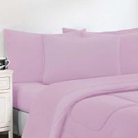 Kit Edredom Malha 100% Algodão Gran Moratta 3 Peças Queen - Rosa Bebê-rosa Bebê. - 3