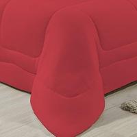 Edredom Dupla Face 100% Algodão Malha Solteiro Gran Moratta 01 Peça - Preto- Vermelho