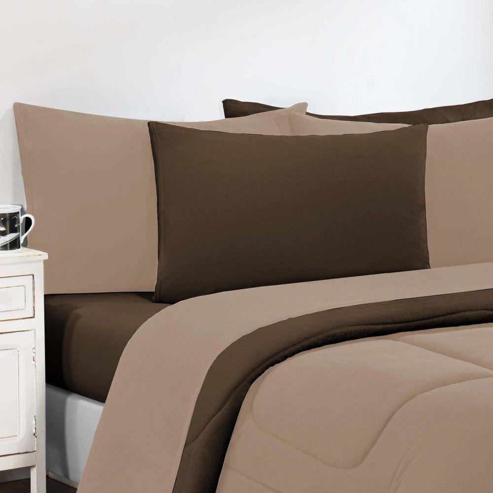 Kit Edredom Malha 100% Algodão Gran Moratta 2 Peças Solteiro - Avelã-marrom - 3