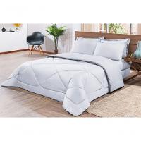 Kit Edredom + Jogo De Lençol Aconchego Look House Dupla Face Casal King 06 Peças - Branco. - 7