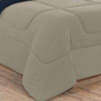 Kit Edredom + Jogo De Lençol Malha 100% Algodão Gran Moratta 5 Peças Solteiro - Avelã-azul Marinho - 3