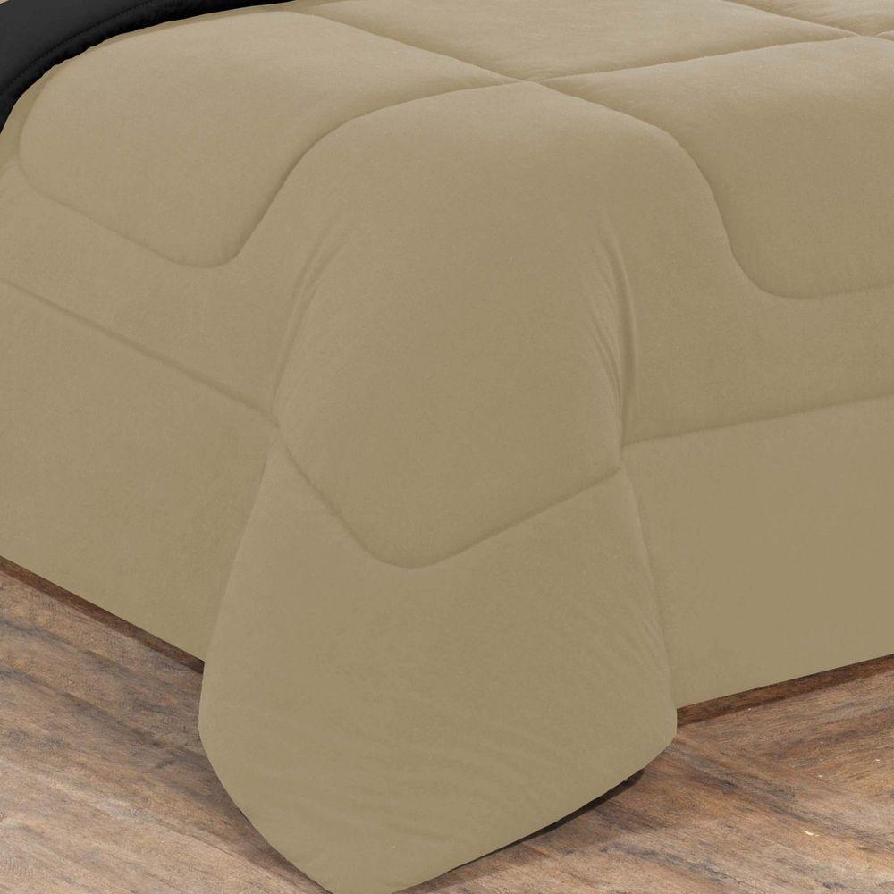 Kit Edredom Malha 100% Algodão Gran Moratta 3 Peças Casal - Avelã-preto - 2