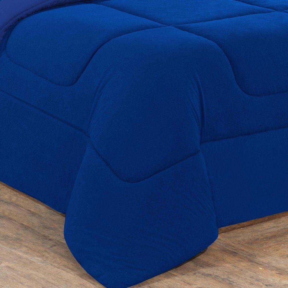 Kit Edredom Malha 100% Algodão Gran Moratta 2 Peças Solteiro - Azul Royal-azul Royal. - 2