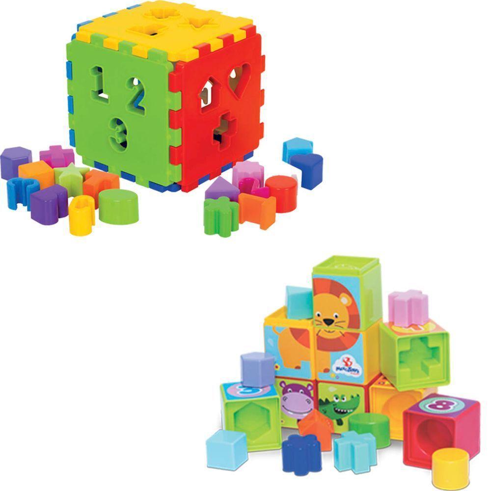 Brinquedos Para Bebês Cubo + Cubinhos 5 Em 1 - 1
