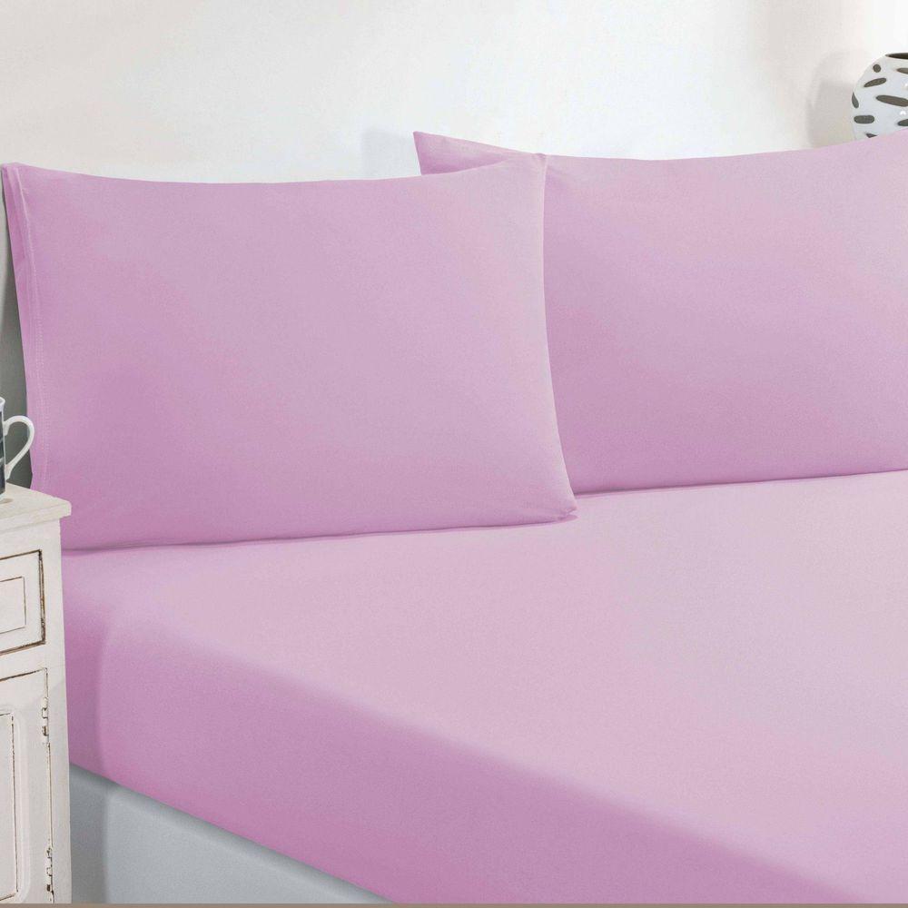 Jogo De Cama Malha Lençol 100% Algodão Gran Moratta 2 Peças Solteiro - Rosa Bebê - 2