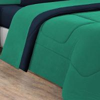 Kit Edredom + Jogo De Lençol Malha 100% Algodão Gran Moratta 7 Peças King - Verde Jade-azul Marinho - 2