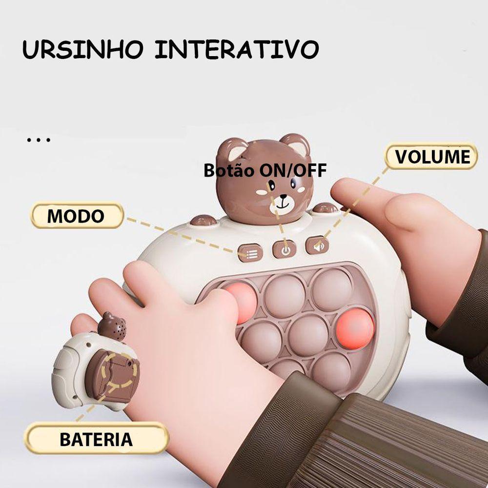 Pop It Mini Game Luzes Som Urso Criança Fidget Interativo Sensorial Anti Estresse Realxa Ansiedade - 4