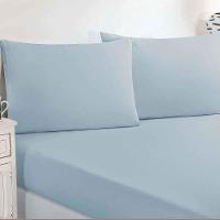 Jogo De Cama Malha Lençol 100% Algodão Gran Moratta 3 Peças King - Azul Bebê - 2