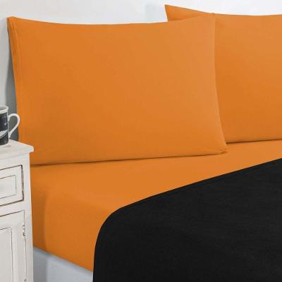 Jogo De Cama Malha Lençol 100% Algodão Gran Moratta 3 Peças Solteiro - Preto/laranja.