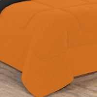 Kit Edredom Malha 100% Algodão Gran Moratta 3 Peças Queen - Laranja -preto. - 2