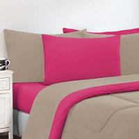 Kit Edredom Malha 100% Algodão Gran Moratta 2 Peças Solteiro - Avelã-pink. - 2