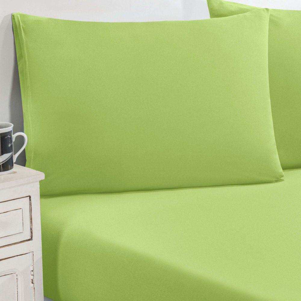 Jogo De Cama Malha Lençol 100% Algodão Gran Moratta 3 Peças King - Verde Pistache - 1