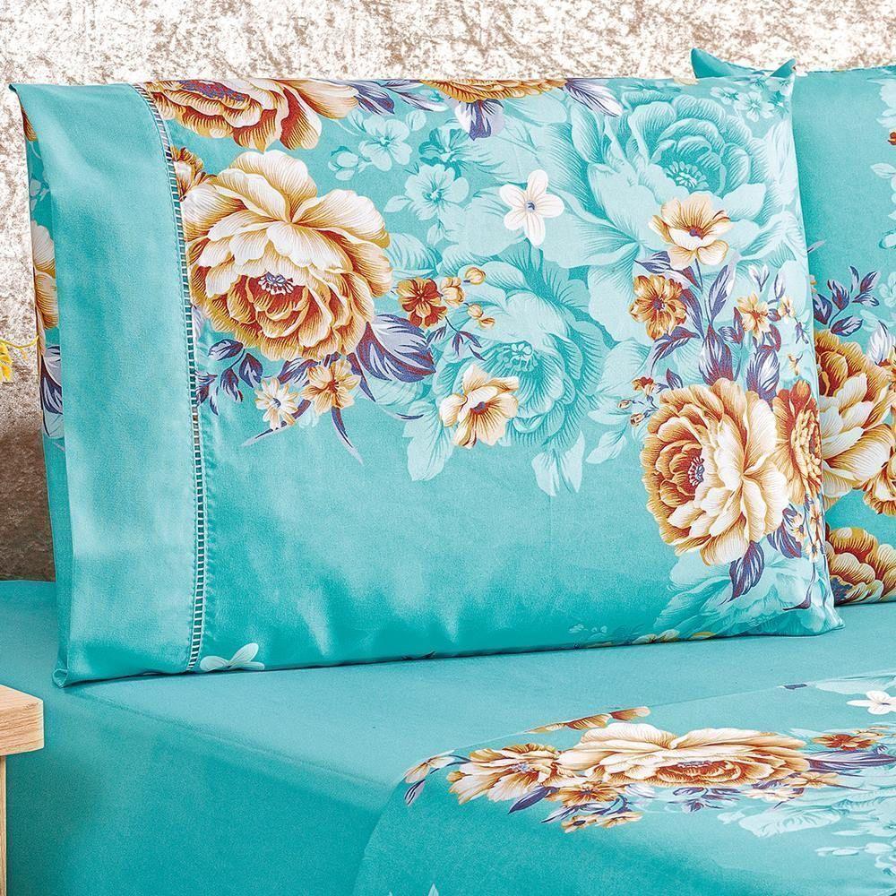 Jogo De Cama Estampado Micropercal 200 Fios Naturale Queen 04 Peças - Jasmine - 2