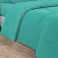 Kit Edredom + Jogo De Lençol Malha 100% Algodão Gran Moratta 5 Peças Solteiro - Verde Jade-verde Jade - 2