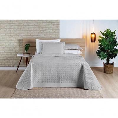 Cobre Leito Madri Percal 200 Fios 100% Algodão King 03 Peças - Cinza