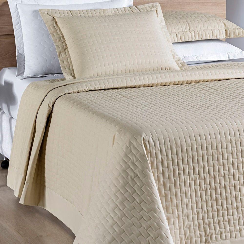 Cobre Leito Madri Percal 200 Fios 100% Algodão King 03 Peças - Caqui - 7