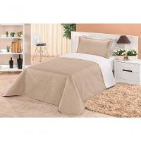 Cobre Leito Dupla Face Solteiro Clara 02 Peças - Branco-cáqui - 1