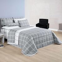 Cobre Leito 200 Fios Dupla Face King Austin 03 Peças - Cinza - 6