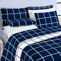 Cobre Leito 200 Fios Dupla Face Solteiro Austin 02 Peças - Marinho - 3