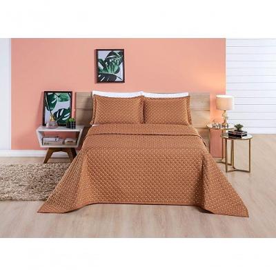 Cobre Leito 200 Fios Casal Ravena 03 Peças - Terracota