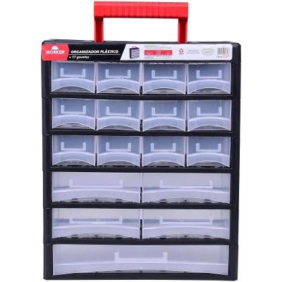 Organizador Plástico 315x140x385mm 17 Gavetas Worker
