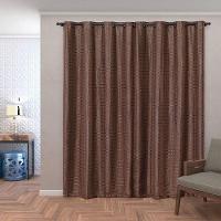 Cortina Blackout Pvc Com Tecido Voil Xadrez 2,80 M X 2,30 M - Marrom. - 3