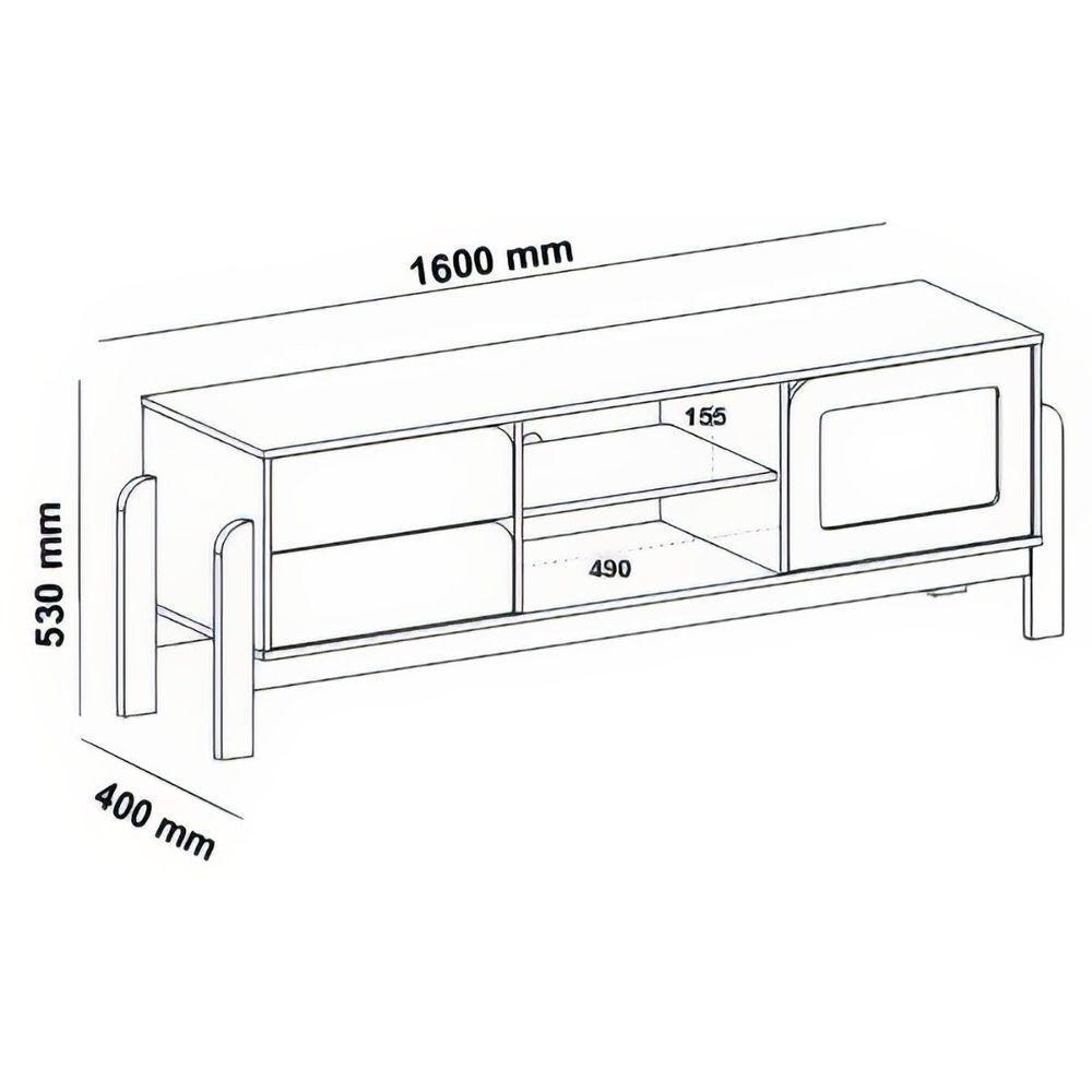 Rack Sala Tv 65 Nature C/ Gavetas Prateleiras E Porta Naturale/ Branco/ Palha - 6
