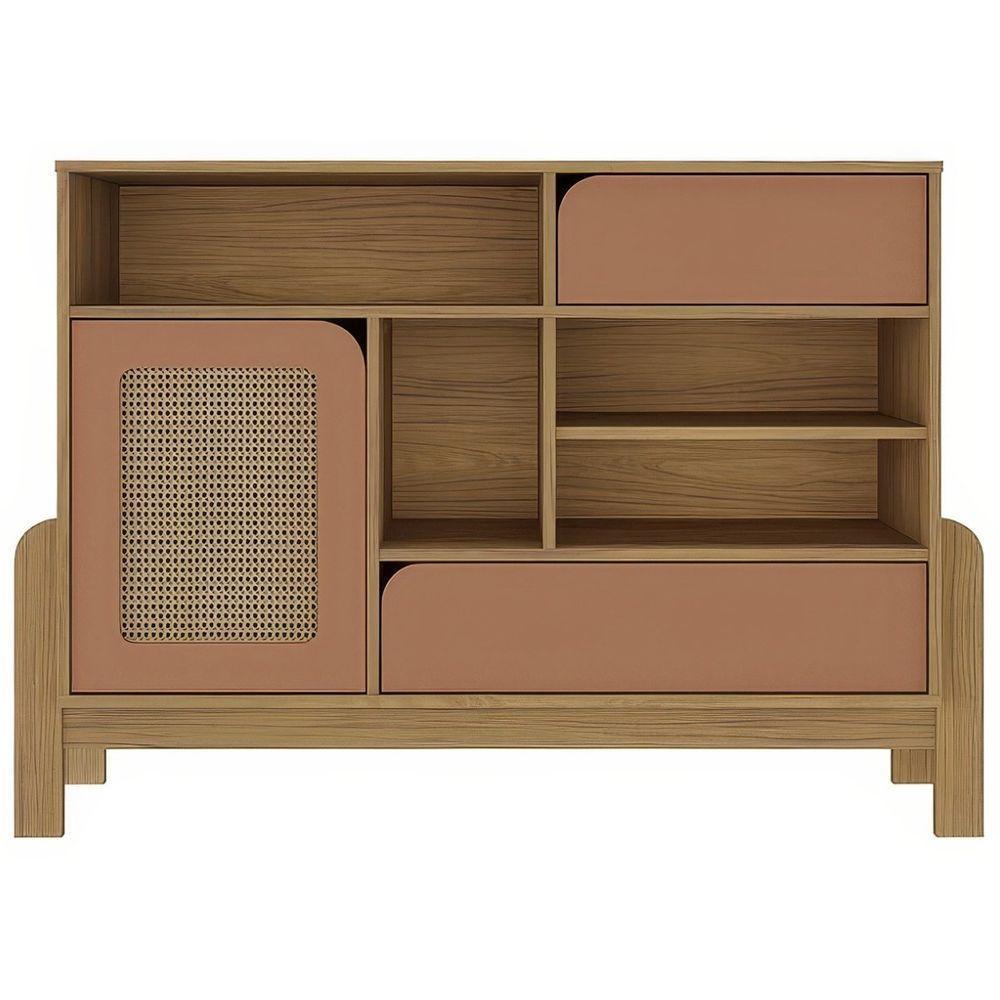 Buffet Aparador Nature Carvalho/ Terracota/ Palha - 5