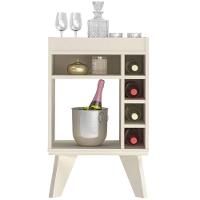 Bar Drink Aparador Com Espelho E Adega Com 6 Nichos Off White - 3