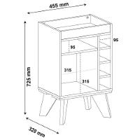 Bar Drink Aparador Com Espelho E Adega Com 6 Nichos Off White - 6